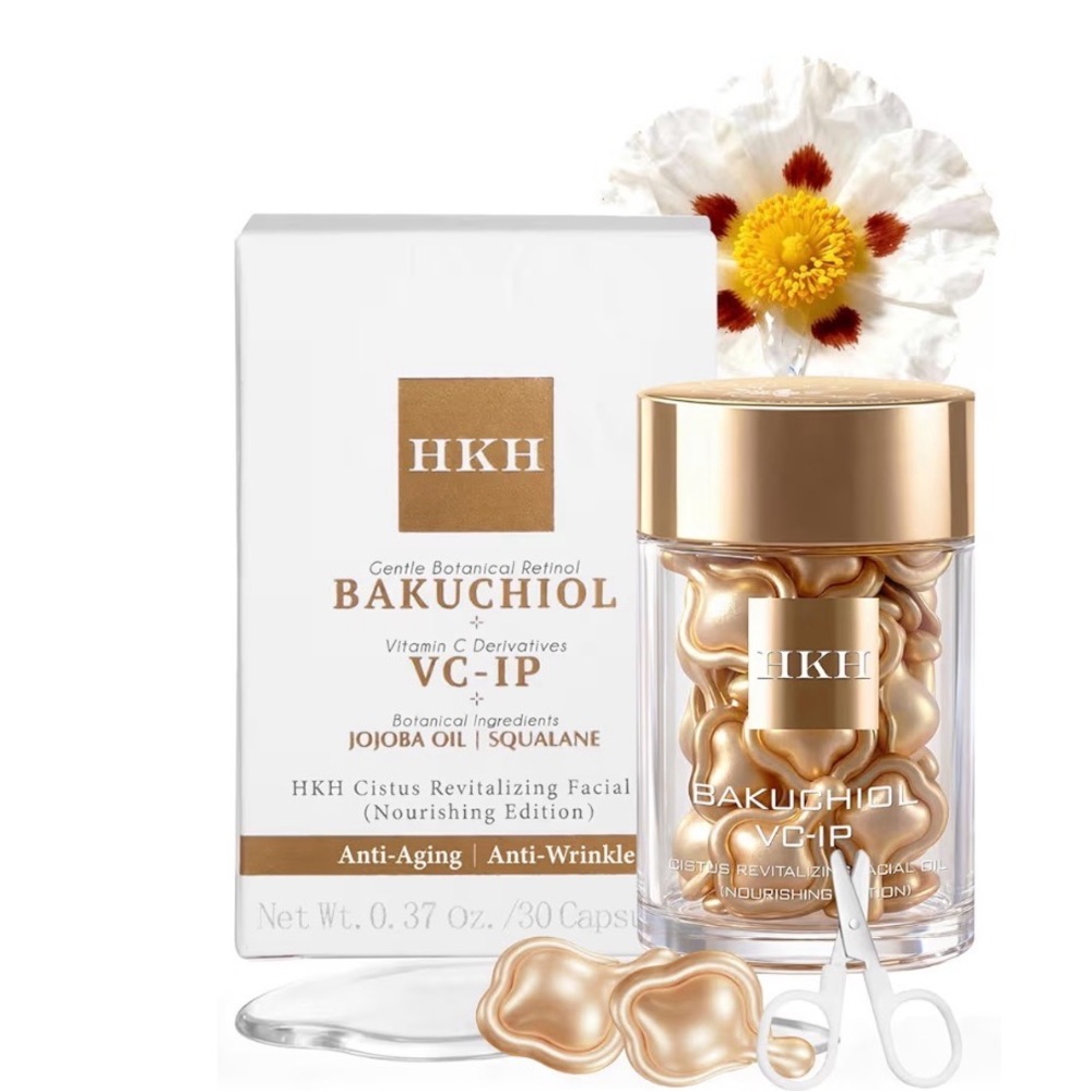 HKH Bakuchiol Serum Capsules Anti-Aging Retinol Alternative 30 ct Sensitive Skin